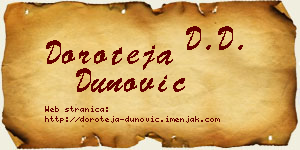 Doroteja Dunović vizit kartica